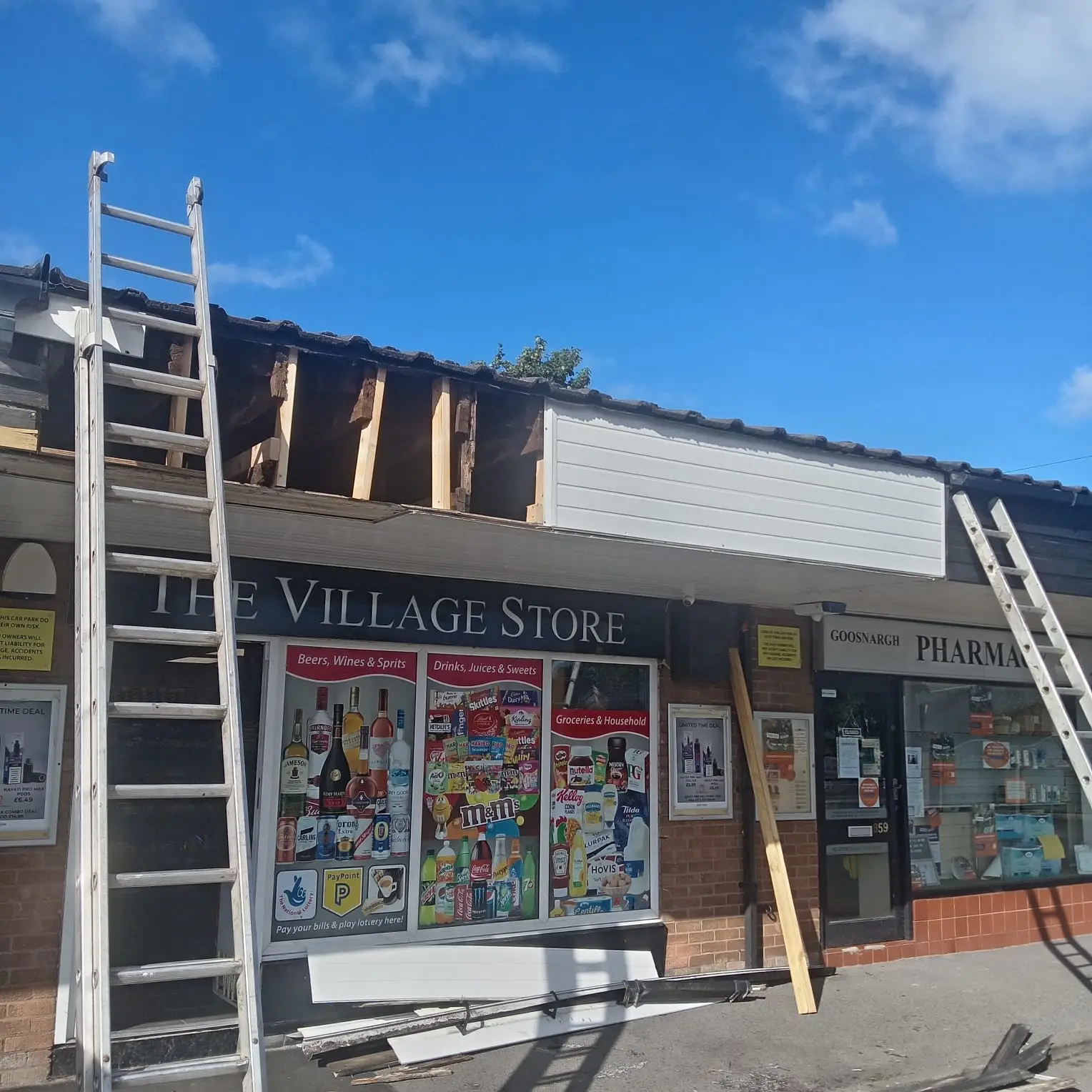 Village store fascia replacement and rotten timber repair Goosnargh