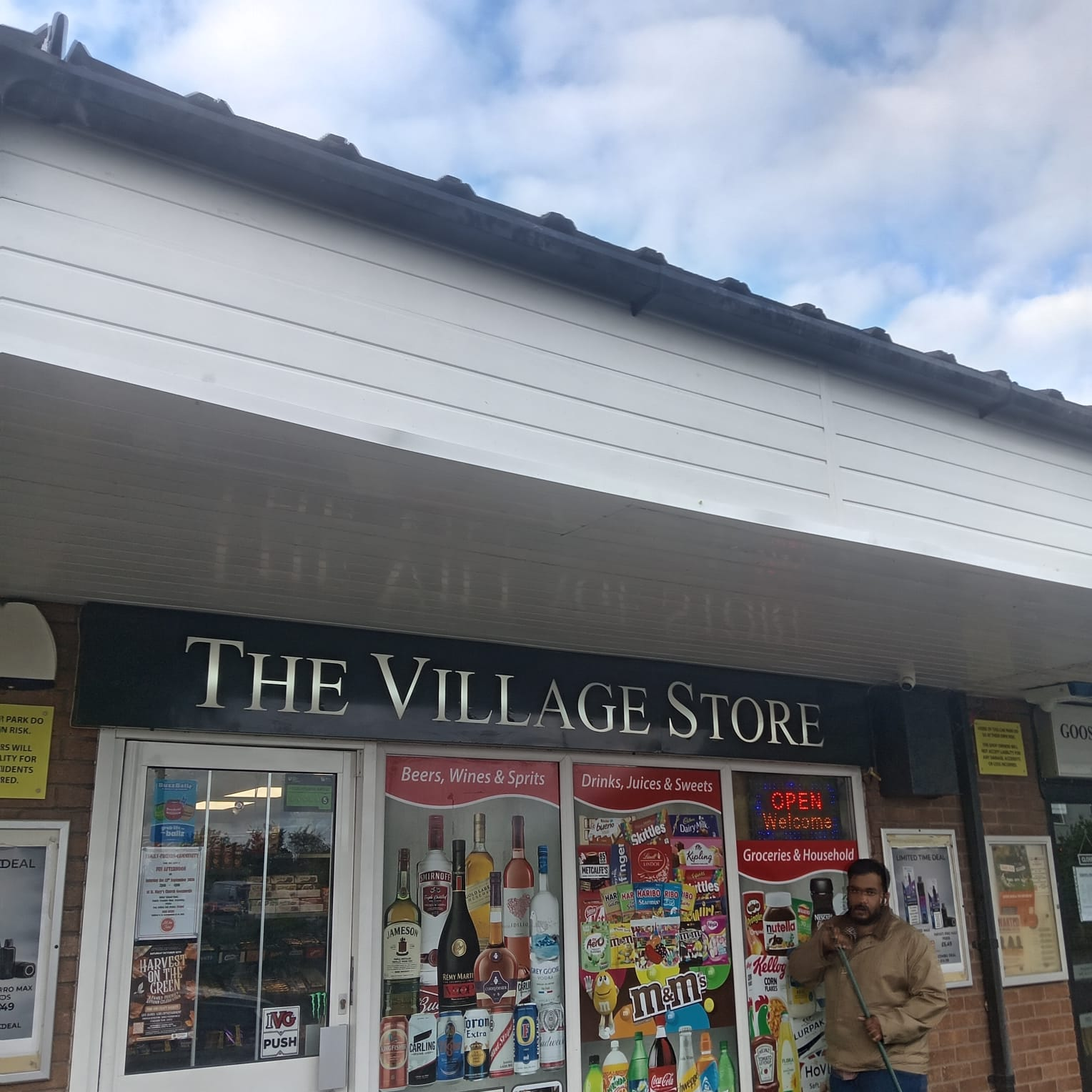 New uPVC fascia soffit and guttering on The Village Store shopfront Goosnargh Preston