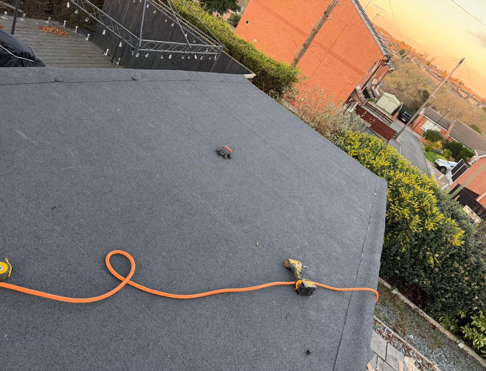 New felt flat roof installation on rear extension Lancashire