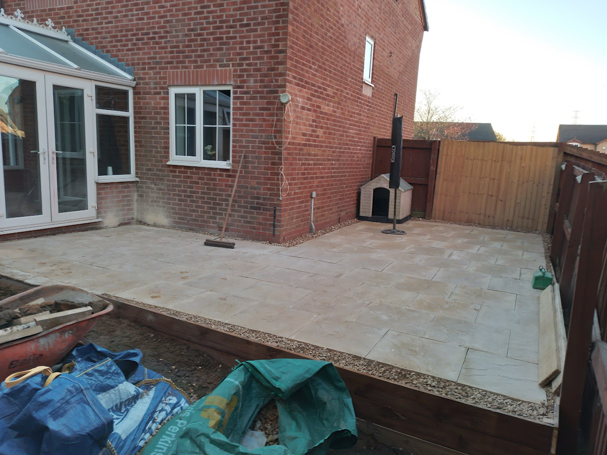 Sandstone garden patio